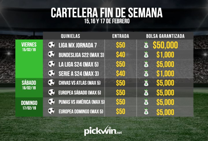 Cartelera Fin de Semana 15 al 17 Feb