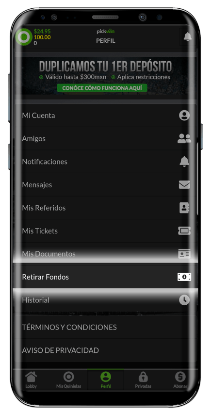 Pickwin celular Retiro