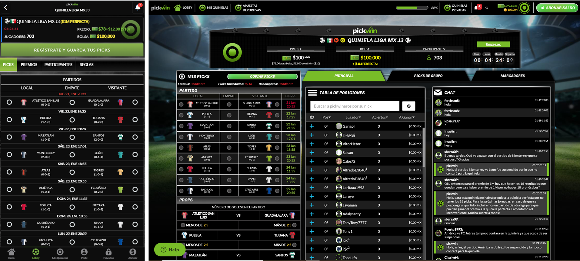 Lobby Quiniela Pickwin